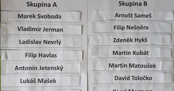 Rozlosování úvodního dlouhodobého turnaje Ploučka Open – dvouhra muži.